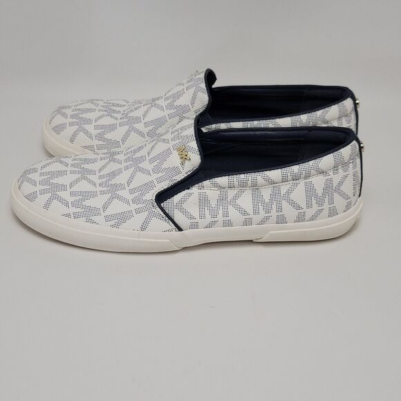 Michael Kors Boerum Double Gore MK Signature Logo Print PVC Slip On Shoe Size 9M - Picture 4 of 11